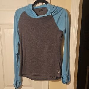 Soffe Blue and Gray Hooded Shirt
